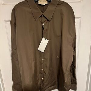 Gucci Taupe Shirt with Logo Detail